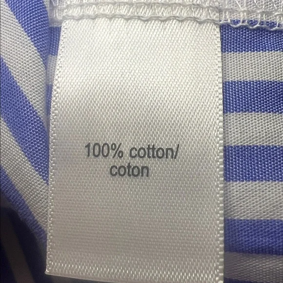 Maurices Blue & White Striped Twist-Front Cutout Midi Shirt Dress Sz XS Preppy - Picture 9 of 11